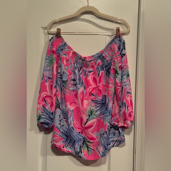 Lilly Pulitzer MARYELLEN TOP | COCKATOO PINK | PRETTY IN PINK | SMALL 🩷🩵 - Picture 3 of 4